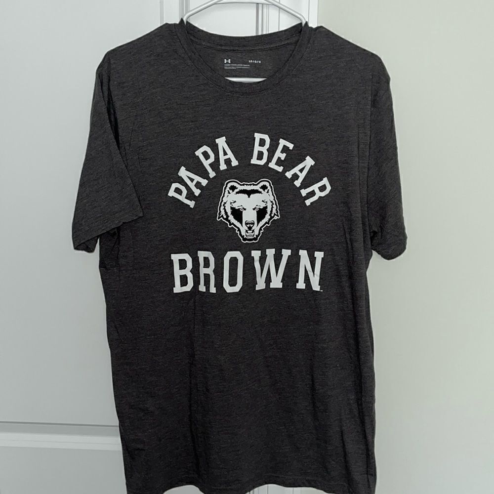Men’s Under Armour Brown University Bruno The Papa Bear work out T shirt L NEW